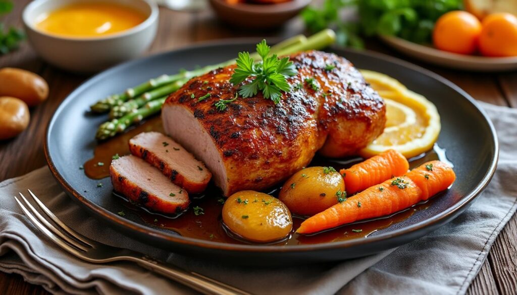 découvrez notre accompagnement parfait pour le canard à l'orange avec des légumes frais et des purées savoureuses qui subliment chaque bouchée.