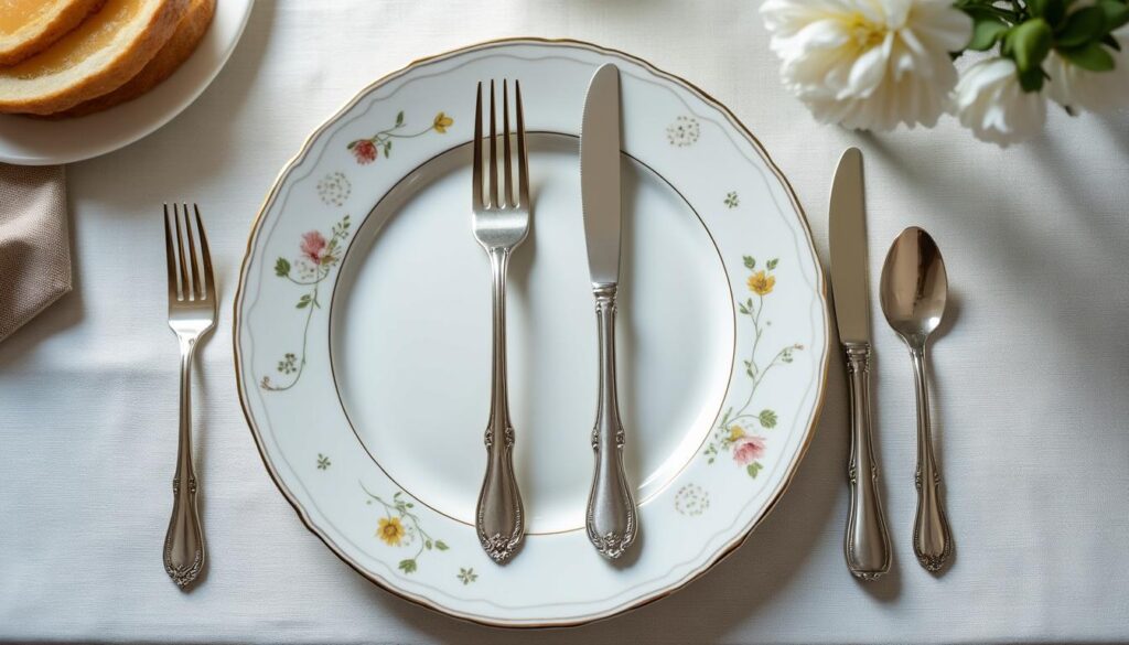 découvrez comment positionner vos couverts à la fin du repas et apprenez la signification de chaque placement grâce à notre guide pratique.