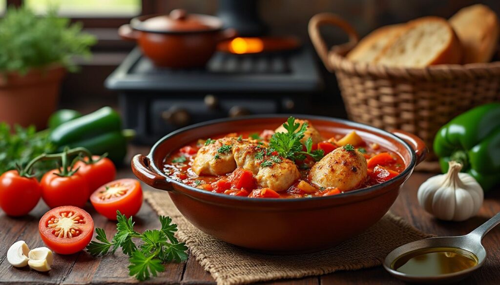 découvrez la recette traditionnelle et simple du poulet basquaise de ma grand-mère, un plat savoureux aux saveurs authentiques du sud-ouest.