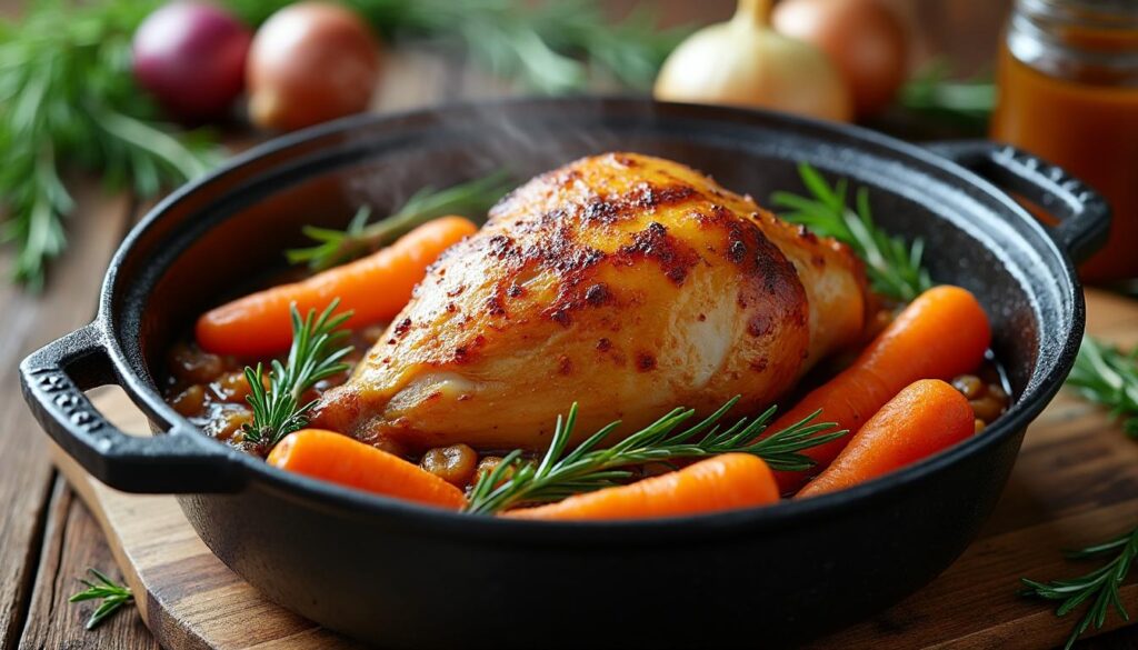 découvrez une recette facile et rapide pour préparer des cuisses de dinde moelleuses en cocotte, parfaite pour un repas savoureux et réconfortant.