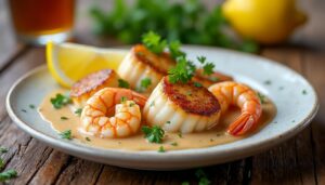 découvrez une recette facile et rapide de noix de saint-jacques et crevettes à la crème, parfaite pour un repas savoureux et élégant en toute simplicité.