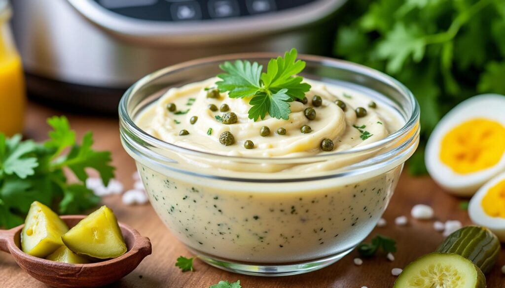découvrez notre recette facile et rapide de sauce gribiche au thermomix, idéale pour accompagner vos plats avec une touche gourmande et maison.