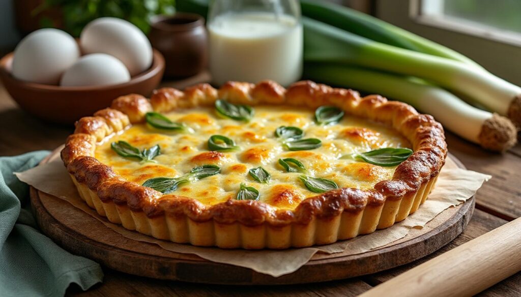 découvrez notre recette traditionnelle facile et rapide de tarte aux poireaux à l'ancienne, un plat savoureux et parfait pour toutes les occasions.