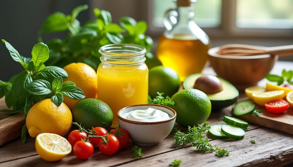 découvrez des recettes faciles de vinaigrettes sans vinaigre, avec des alternatives naturelles pour des saveurs originales et légères.