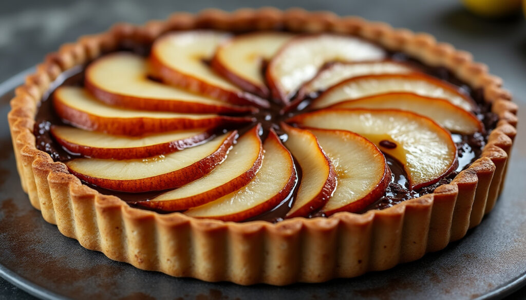 découvrez la recette facile et gourmande de la tarte poire chocolat de cyril lignac, un dessert délicieux alliant douceur des poires et richesse du chocolat.
