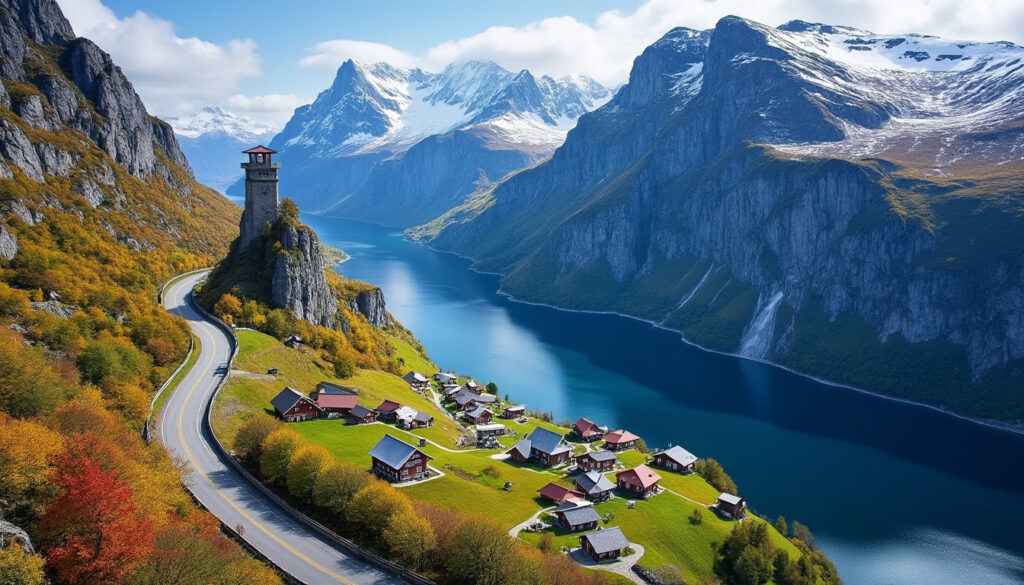 découvrez aurlandsfjellet, une route panoramique spectaculaire offrant des vues imprenables entre fjords majestueux et montagnes imposantes. parfait pour les amateurs de paysages naturels et d'aventures en norvège.