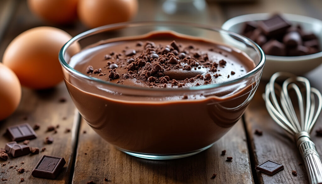 découvrez notre recette traditionnelle de mousse au chocolat, facile et rapide à réaliser pour un dessert gourmand et onctueux à l'ancienne.