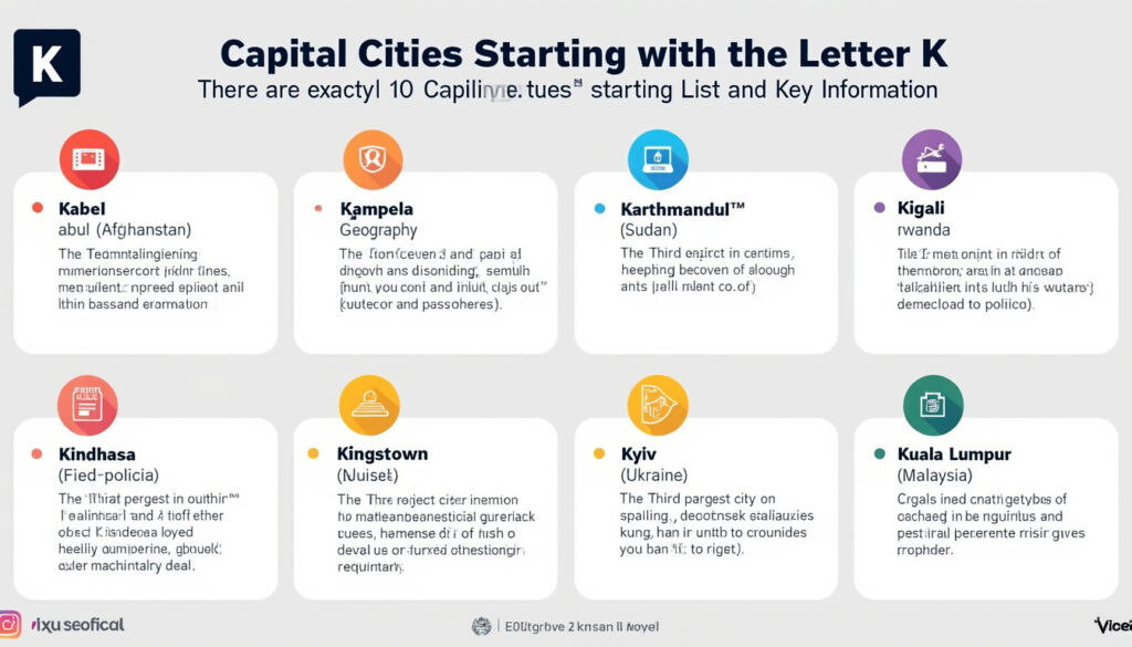 découvrez la liste complète des capitales commençant par la lettre k, accompagnée d'informations clés pour enrichir vos connaissances géographiques.