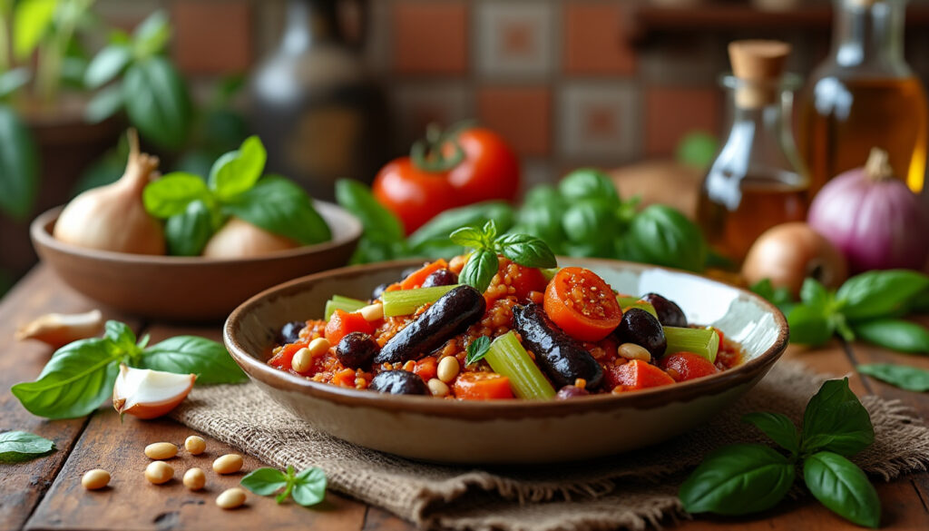 découvrez la recette traditionnelle et simple de la caponata sicilienne de ma grand-mère, un plat authentique aux saveurs méditerranéennes parfait pour vos repas.