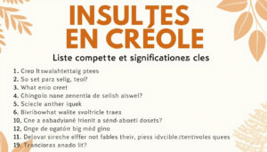 découvrez une liste complète des insultes en créole avec leurs significations essentielles pour mieux comprendre cette langue riche et colorée.