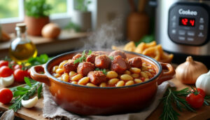 découvrez notre recette de cassoulet au cookeo, rapide et facile à préparer, pour un repas savoureux en un rien de temps.