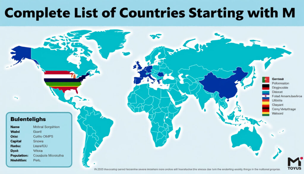 découvrez la liste complète et actualisée des pays commençant par la lettre m en 2025, avec des informations détaillées pour chaque destination.